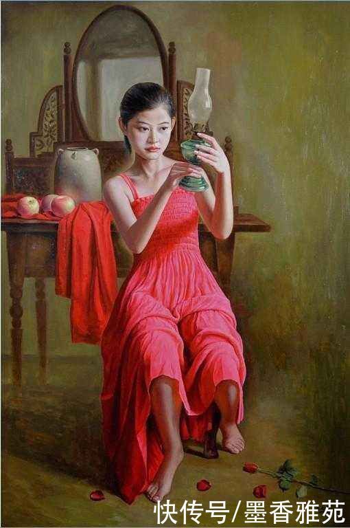 雅致|青年艺术家聂义武人体油画中的少女，有着古典雅致的纯美气息