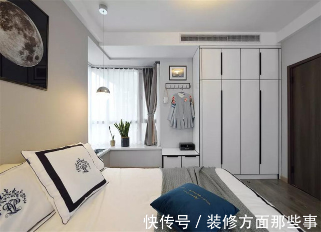 空调孔|67平简约风一居室加一个开放式书房,这样的家更浪漫