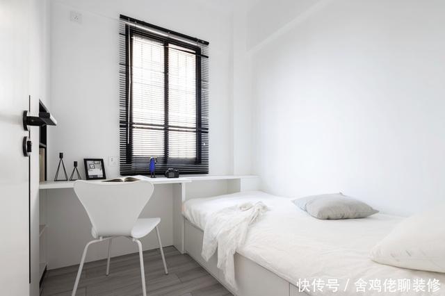 厨房|76㎡老破小,竟有4室1厅,可以住下一家五口,黑白灰简约实用