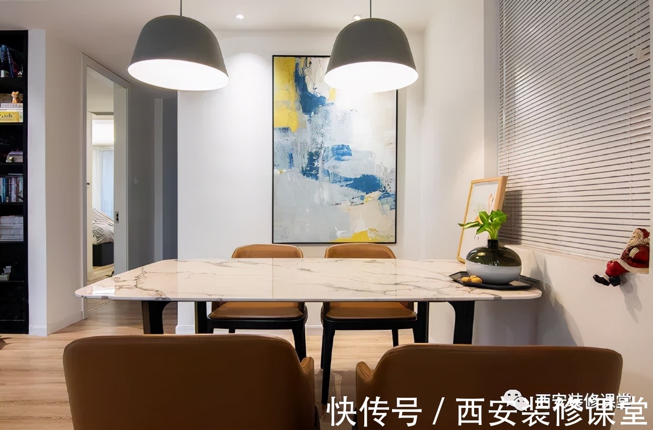 书房|128㎡三室大白墙,也耐看舒适