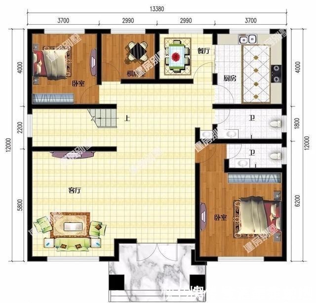 外墙面|客厅挑空设计，适合南方农村的别墅户型，第一栋进深7米多！