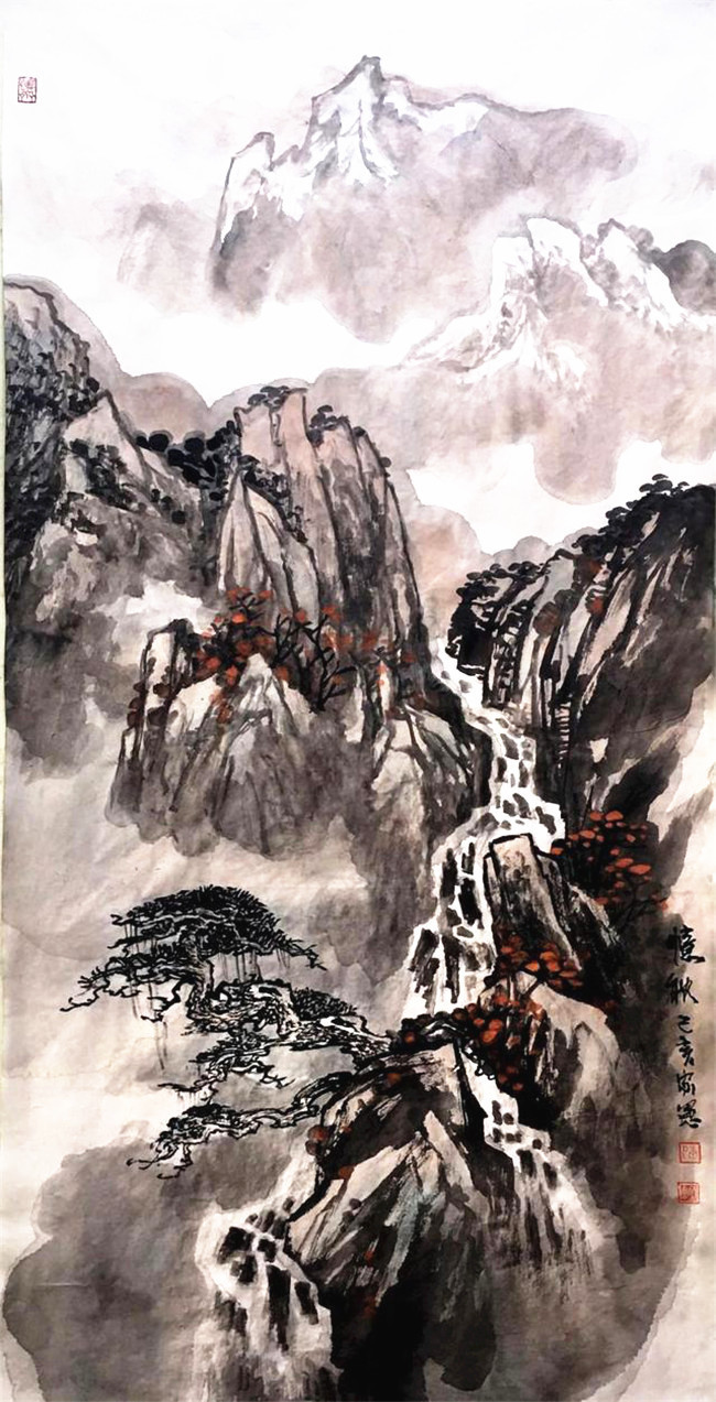 皴法!论康家宪山水画自然介入审美体系艺术