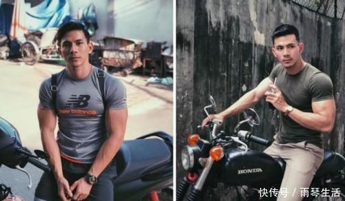 胸肌|爱机车的健身达人,用冰块盒般的八块腹肌和饱满的胸肌吸粉!