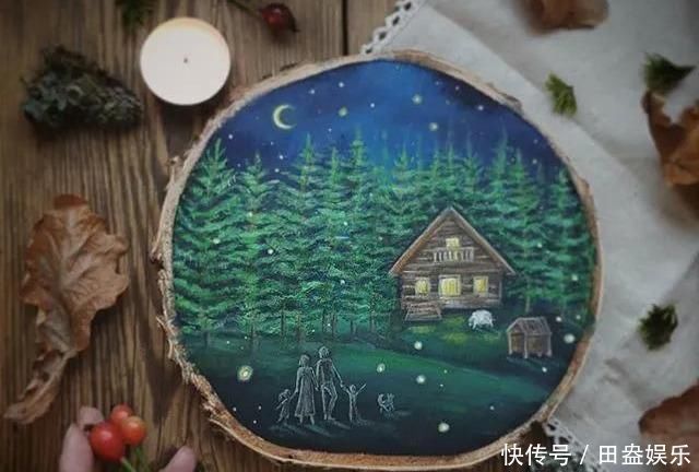 废弃的木头切成了片,竟然这么多地方都用得到,DIY手工绘画