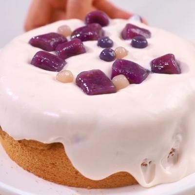 爆浆芋泥啵啵奶盖蛋糕 香甜松软超好吃