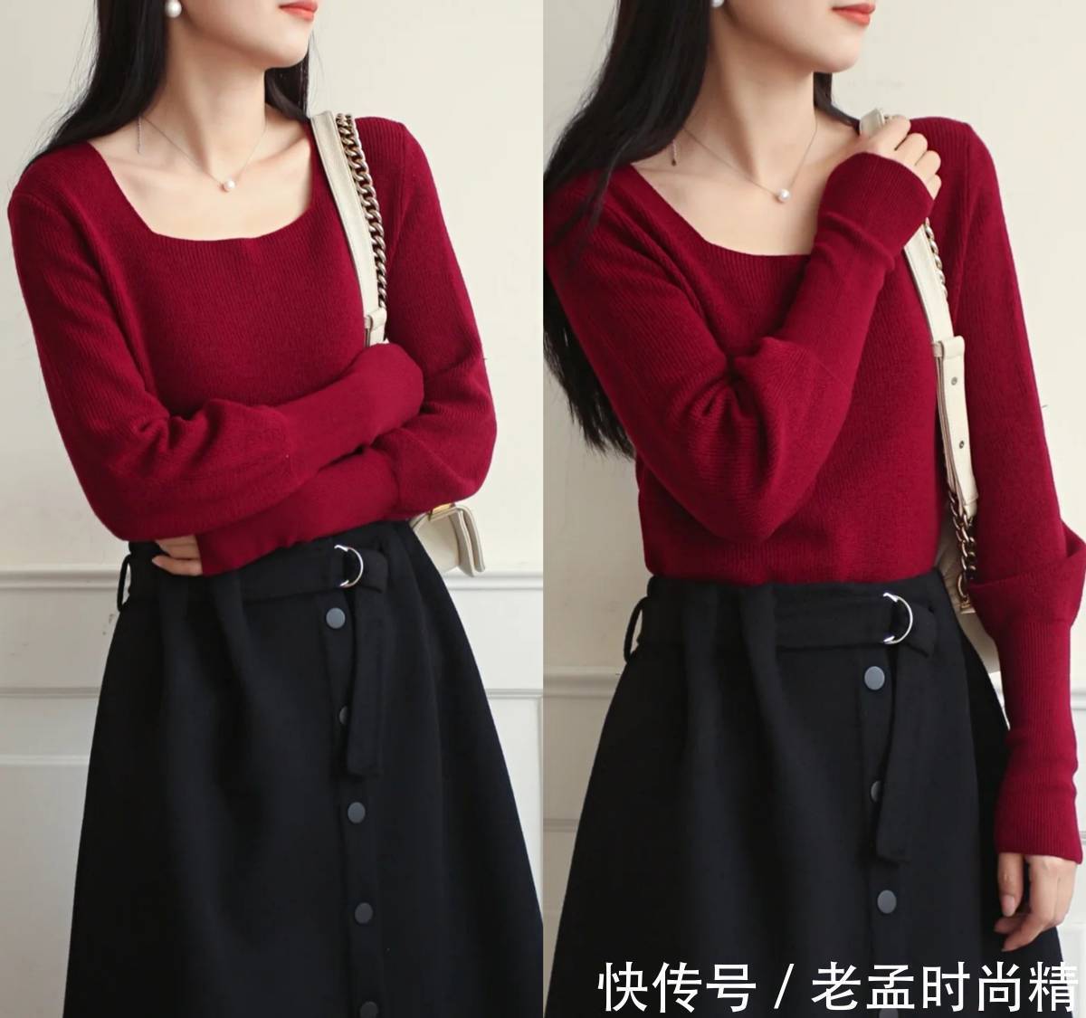 单品 终于找到最适合早春的穿搭!叫“针织衫+半身裙”,优雅显瘦
