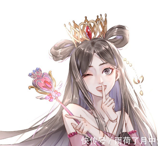 茉莉|大学生绘制心中仙子形象,画风清新脱俗,罗丽是小甜心,光莹冷傲