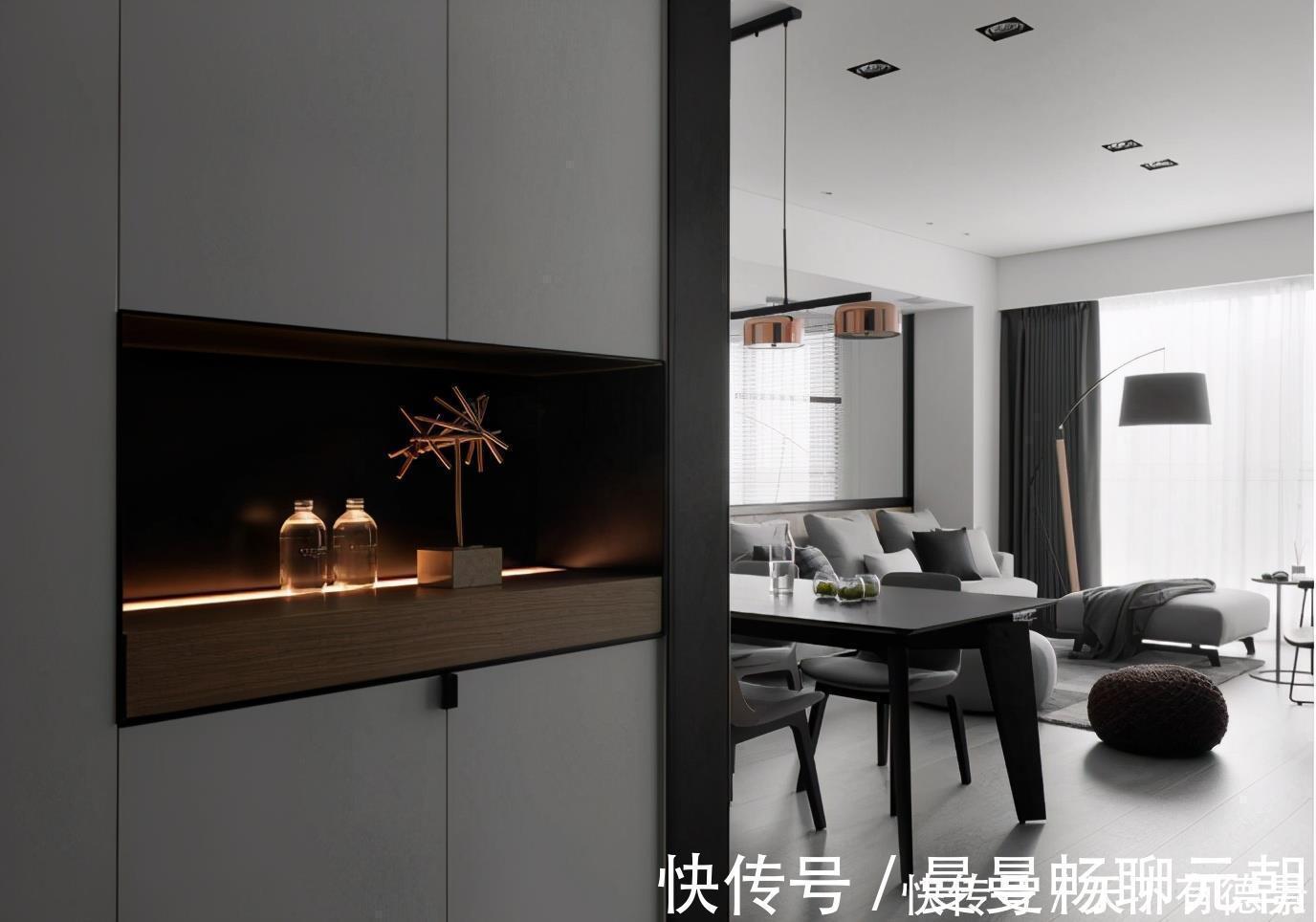 搭配|现代标准空间，灰度空间搭配清玻墙面，令人意犹未竟的性冷淡风