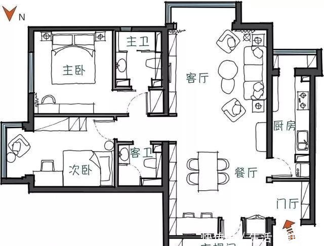 工作台|120㎡混搭风大两居，属于一家三口的自然安静森系小屋~！
