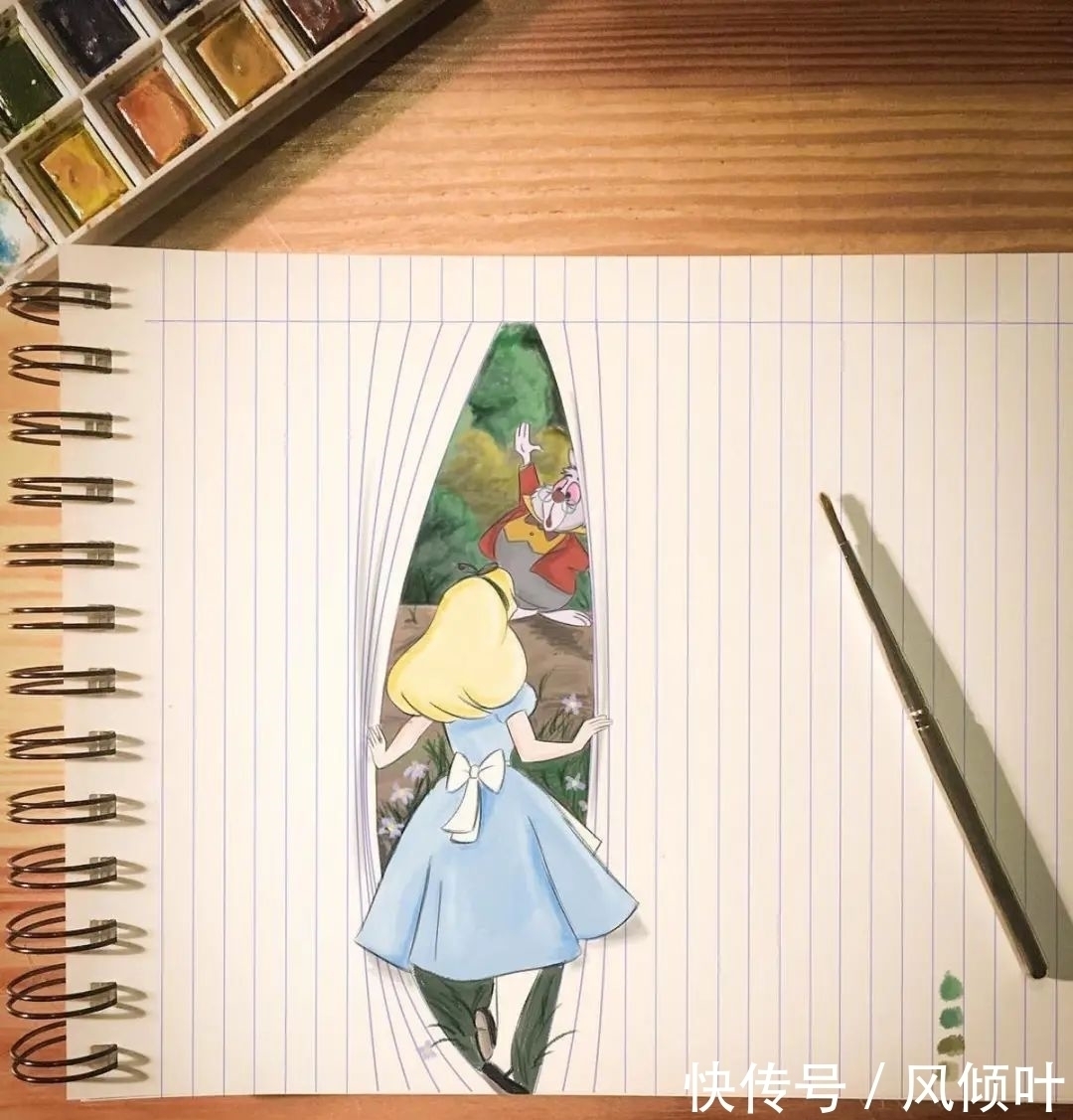 长发公主|他在本子上“乱涂乱画”,迪士尼角色和线条一起玩游戏,趣味十足