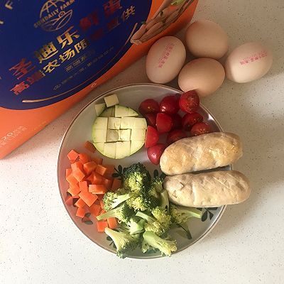 鲜蛋|低卡杂蔬鸡肉肠烘蛋