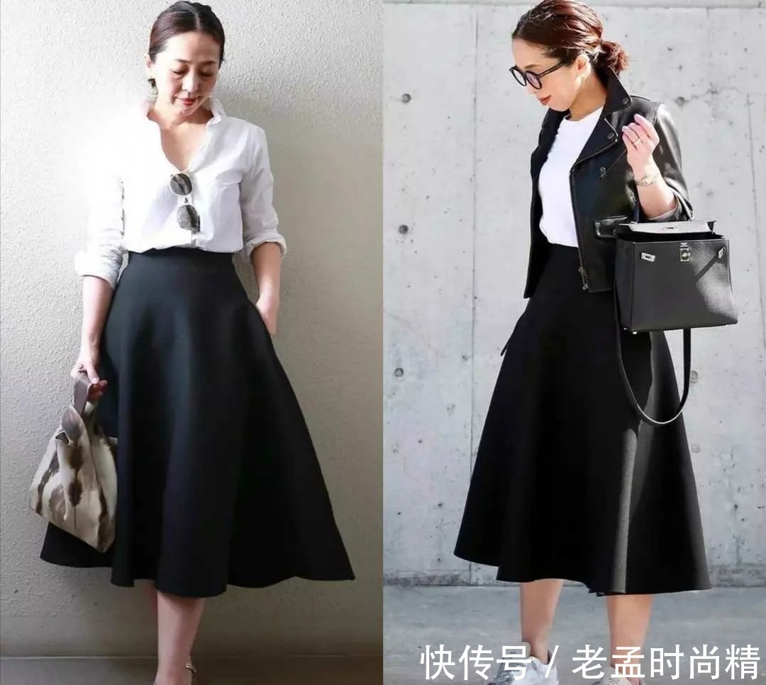 半身裙|50岁女性这么穿衣才叫好看,释放最自然的一面