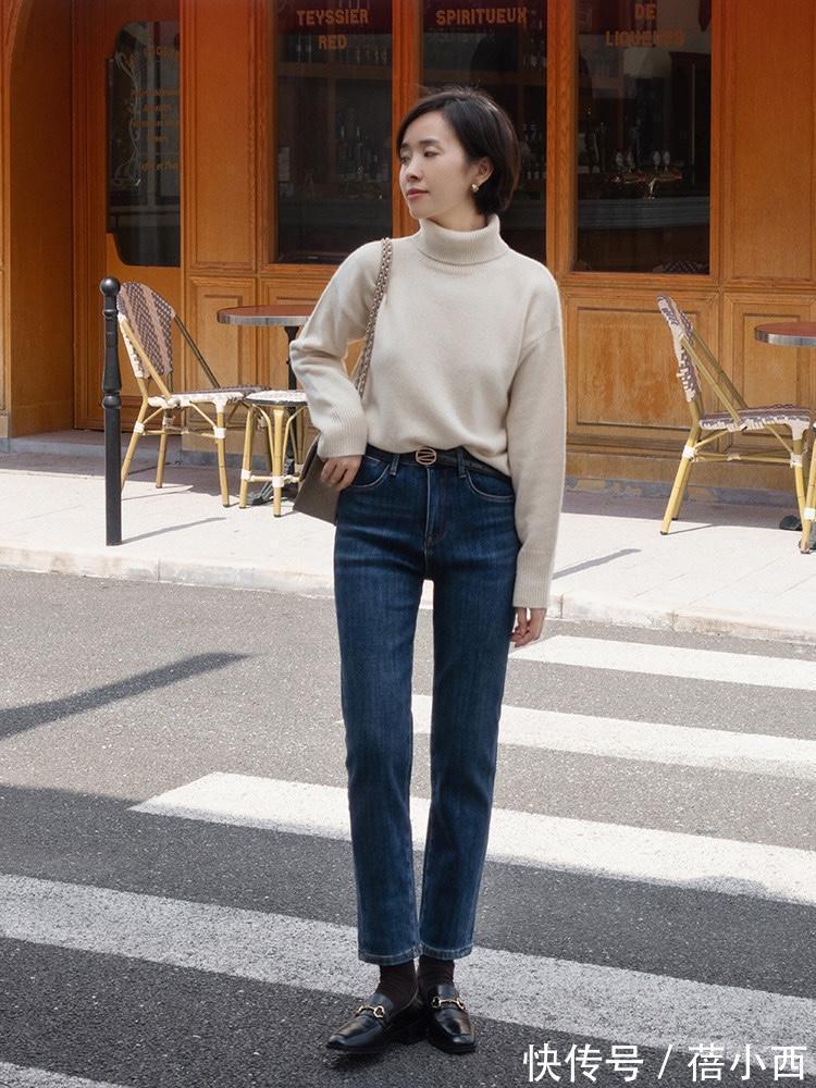 毛衣|冬天建议多穿“裤子”!选“加绒牛仔裤”、通勤西裤,时髦又保暖