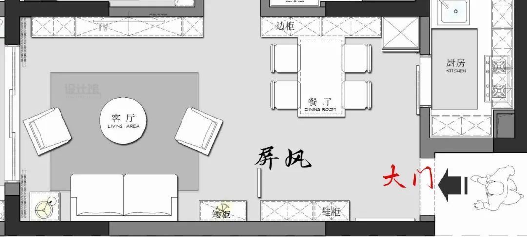 无处安放|开门就是大厅的户型,鞋柜如何摆放?客厅的私密性如何保障?