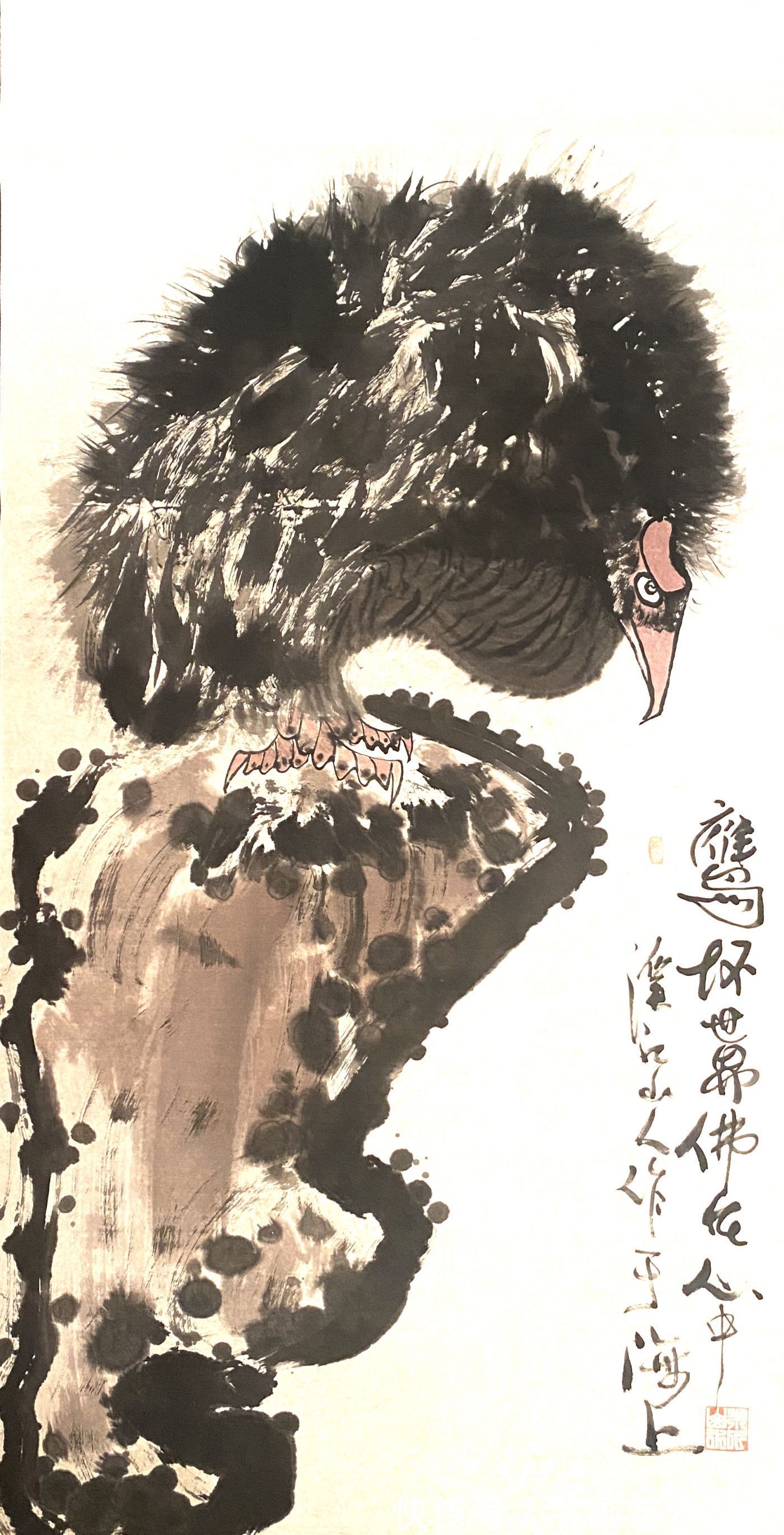 爱德华|笔下雄鹰俊,翼展能冲天——国画家、画鹰大家、指墨画艺术大师朱祖国