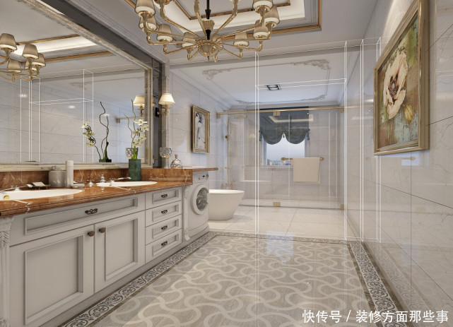 丰富性|164平米欧式五居室色调较暖,整体空间比较温馨