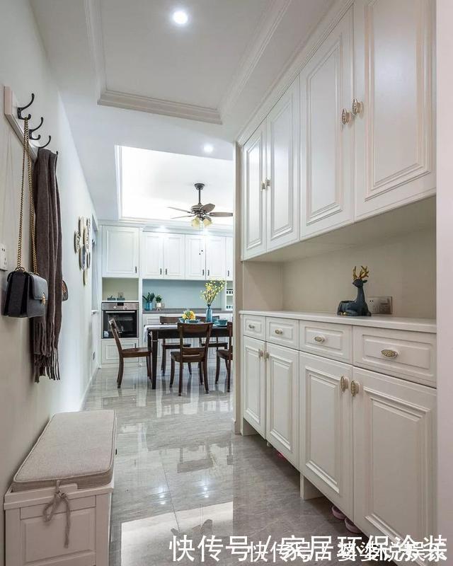 背景墙|120㎡三室改四室,看起来比140㎡的还要大,经典美式风格太好看了