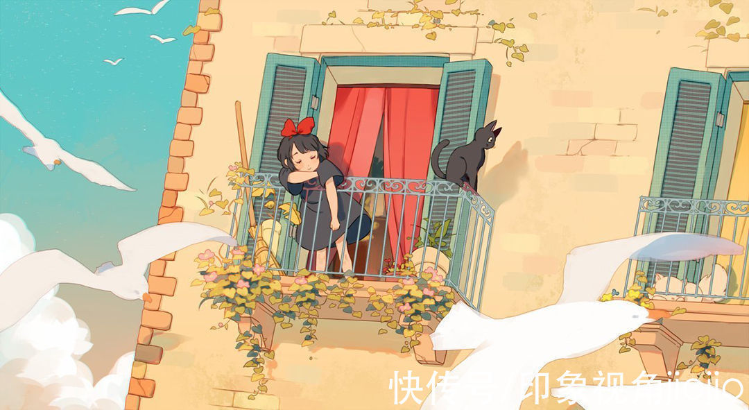 插画@治愈系人物插画作品,色彩中有着独特的朦胧美