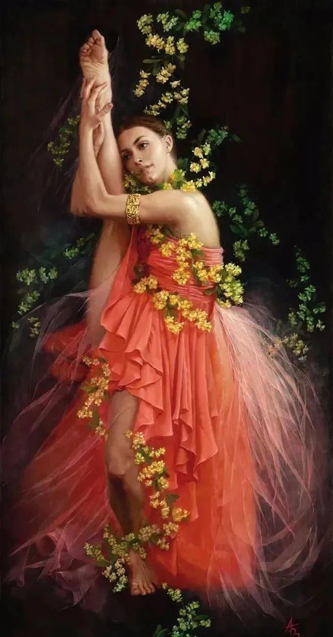 ·曼努克@自然又野性的存在,美女艺术家的唯美油画欣赏