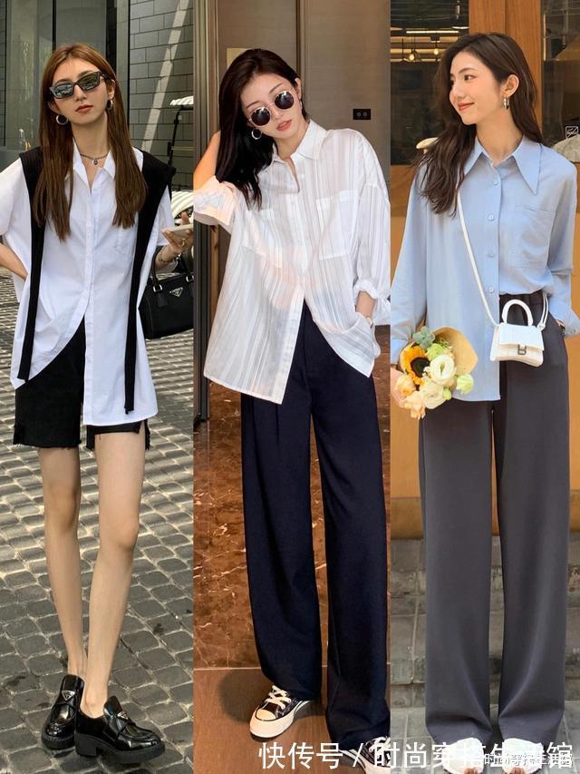阔腿裤|春天的衬衫怎么穿才好看?牢记这些搭配思路,气质优雅又高级