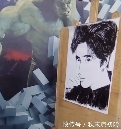 美术生|美术生作妖画薛之谦，高难度另类画法，看到眼睛表示无法淡定