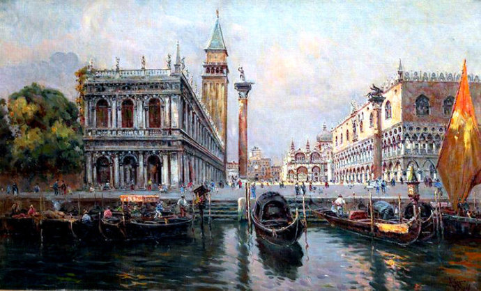 威尼斯@捷克斯洛伐克美女画家安东妮塔的建筑风景画,唯美!