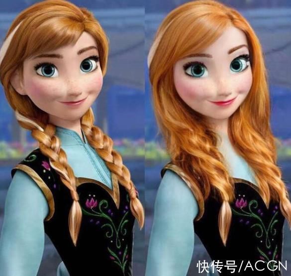 动漫作品|动漫角色还是原版好,有人给冰雪奇缘开了美颜,感觉没原版好看