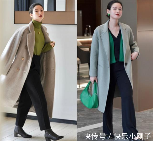 搭配 今年流行不拖沓的高筒裤,搭短靴搭配长大衣,洋气显瘦又很高级