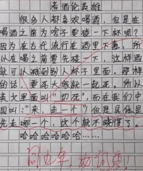 小学生作文《煮酒论英雄》火了，内容分析生动形象，同九年汝何秀