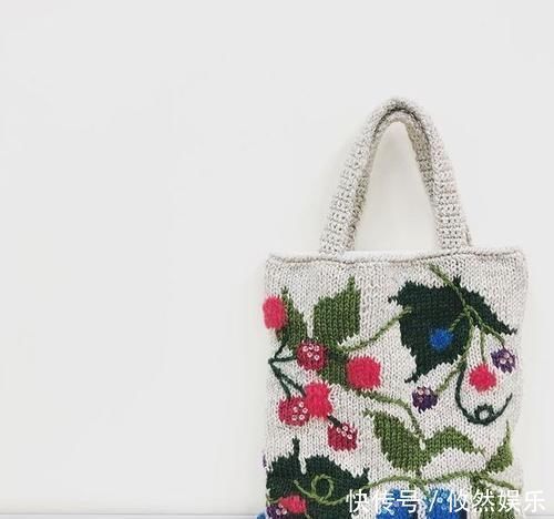 erikato#把编织玩出新创意,棒针、钩针结合起来,提花也能用钩针表现