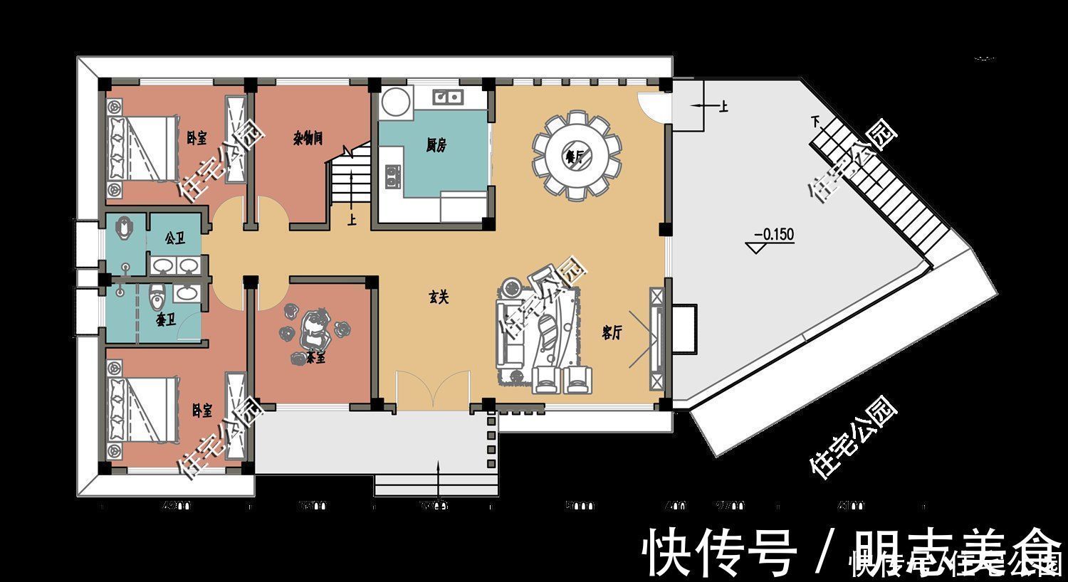 地下车库|宅基地有高差，设计个地下车库完美解决，23×11米质感现代别墅
