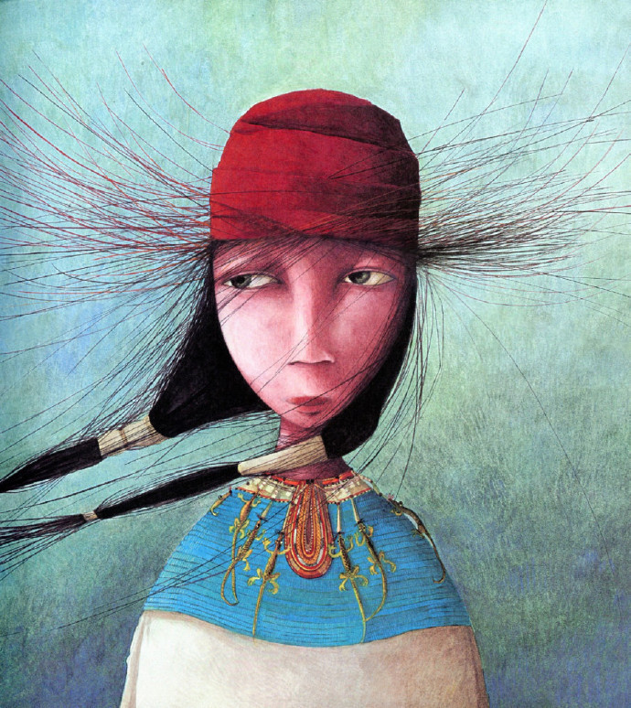 海贝卡·朵特梅-!插画师海贝卡·朵特梅-喜欢用不透明水彩作画,人物造型充满想象力并带有诡异气质