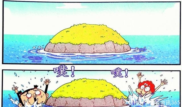 衰漫画衰衰流浪“馒头孤岛”被救了发明人体摩托艇结束七天乐