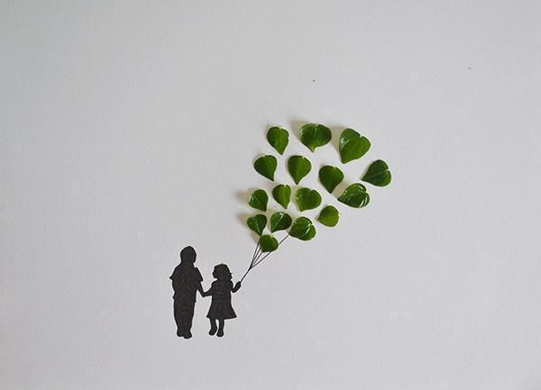 创作|艺术家脑洞大开,把树叶加入创作,让人眼前一亮