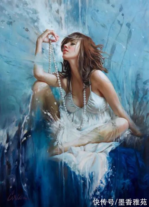 美国&美国性感美女油画,逼真动人