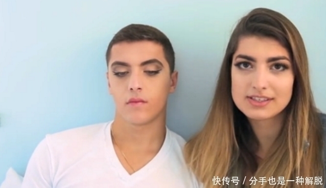 女子|外国女子给男友化妆,化完后比女生还惊艳,女友顿时自愧不如