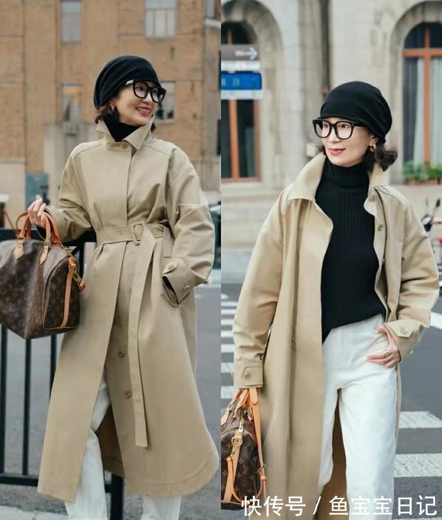 风衣 三木新穿搭真好看,一件卡其色风衣搭出5种风格,照穿高级不重复!