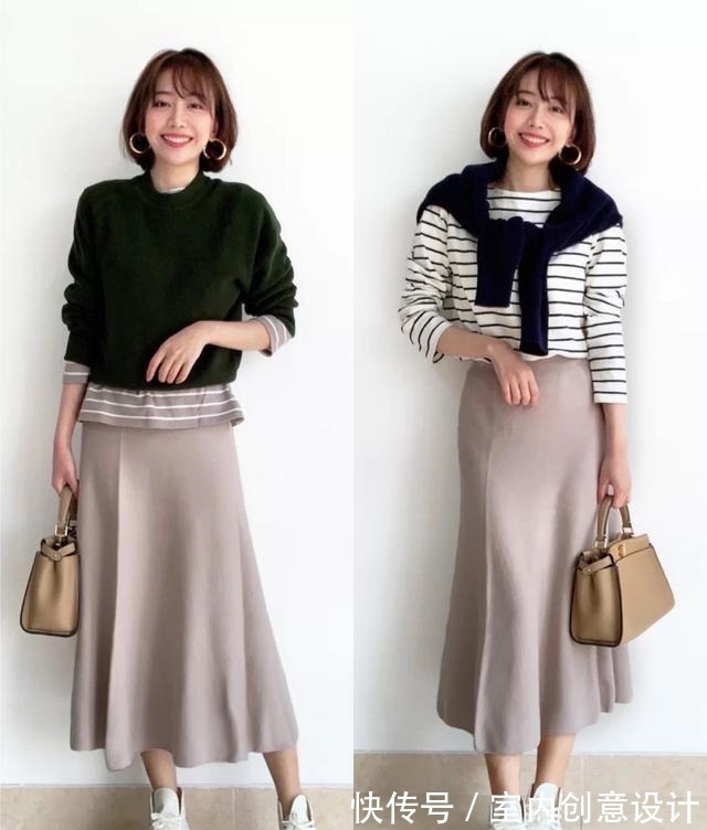 温柔 裙子不用多,这几条经典款足够,和针织衫一起穿温柔优雅,很气质!