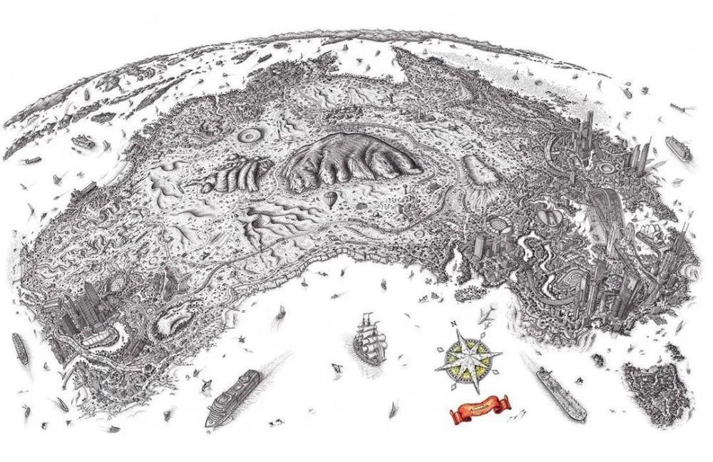 英国小伙用针管笔画出了最美中国地图,独一无二的中国风