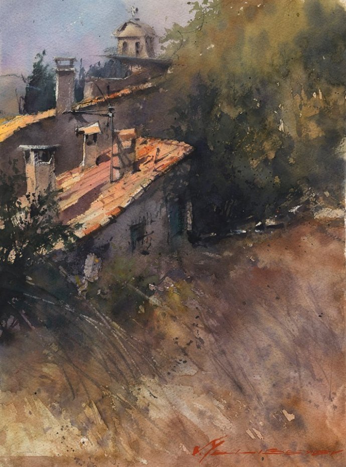 弗拉迪斯拉夫!印象水彩/美国当代艺术家弗拉迪斯拉夫水彩作品