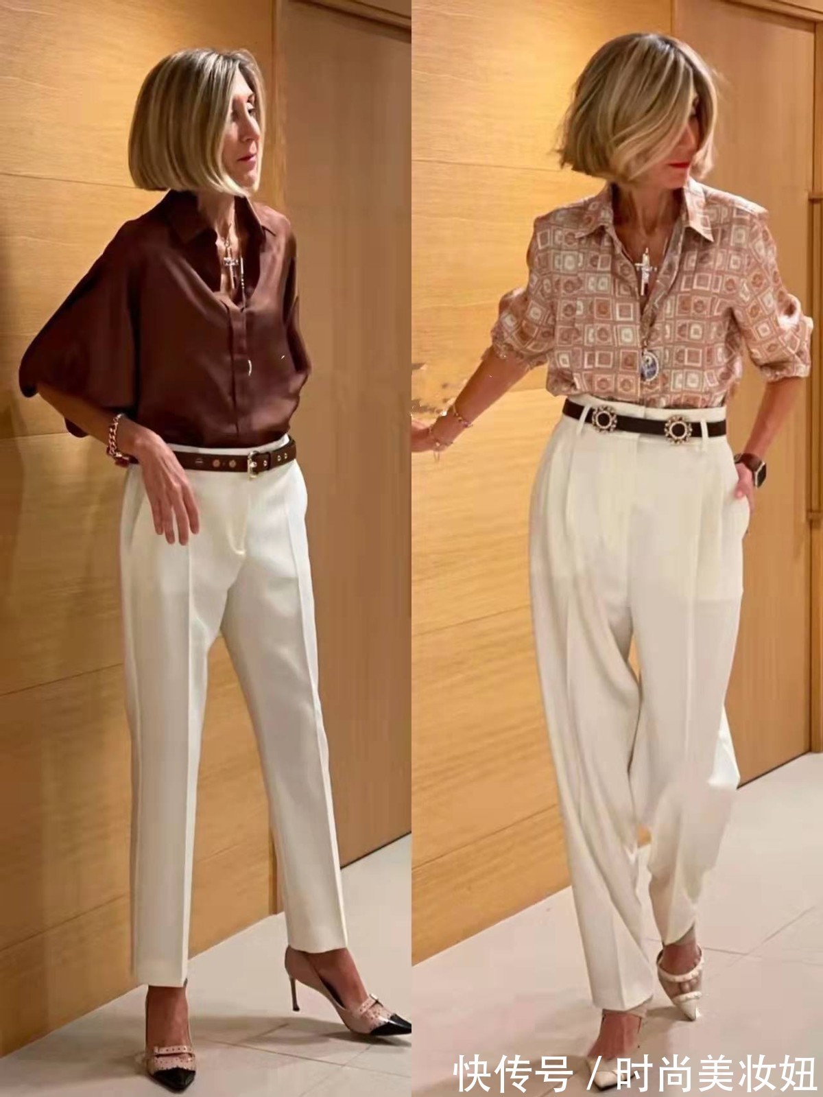 高跟鞋 这位50岁姐姐靠穿搭火了,基础款穿出高级范,是大龄女性的典范