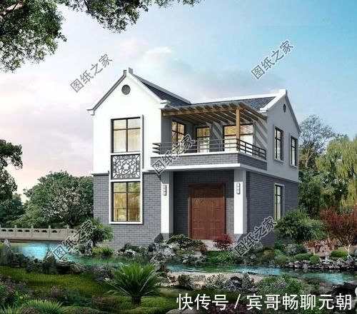 卧室|农村自建房设计图，两开间的户型也可以盖的很大气，清新有范