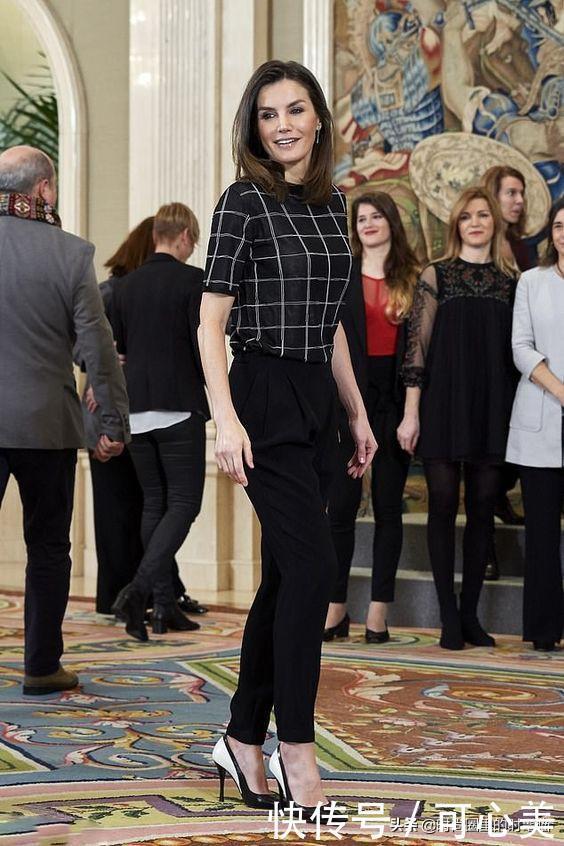 被西班牙王后高级感撩到，黑大衣配绿裙显高雅女人味，太会穿了！