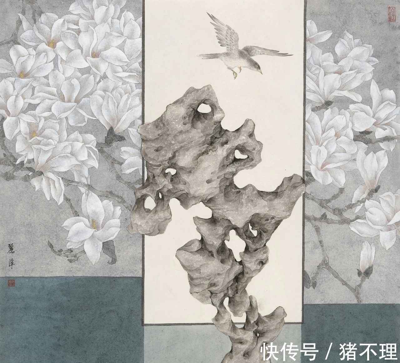 花鸟画|当代花鸟画｜张丽萍画石