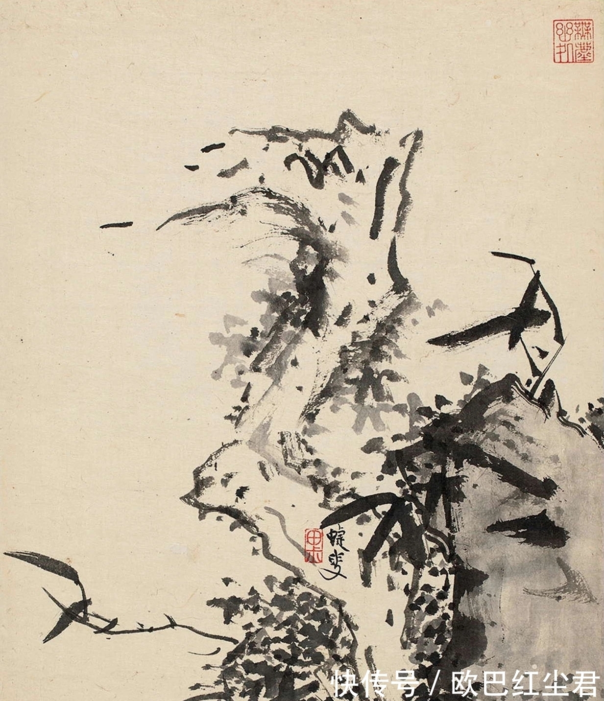 逸品$难得一见的水墨花鸟画逸品!蓝瑛《兰竹石册》十二开