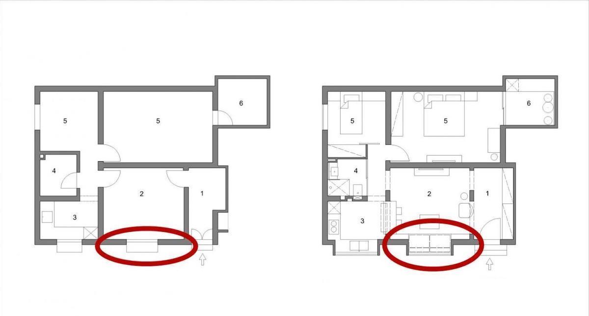 小户型|沙发用不到不如扔了,靠墙打柜子,中间掏“洞”变飘窗,能坐能躺