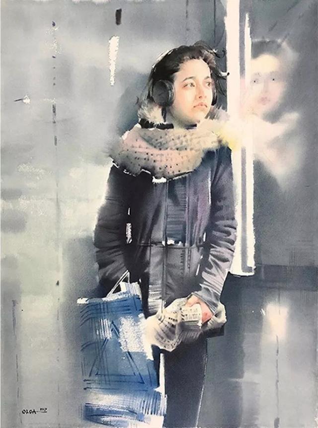 美术学院$城市人物水彩画│城市在她的笔下,充斥着温馨和随意
