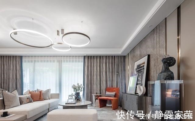 爱马仕|大平层的现代轻奢风设计高级灰碰上爱马仕橙的惊艳!