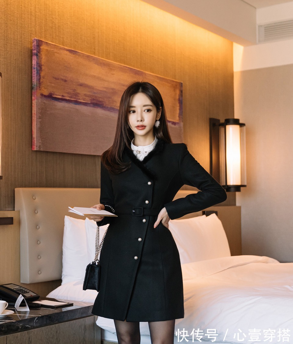 女神|女神孙允珠高清时尚搭配：樱落红寒冬幽露绫波层叠裙