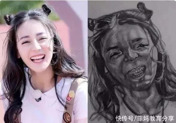 构图|学渣美术生给明星偶像画像，画风清奇不忍直视，网友:黑粉实锤